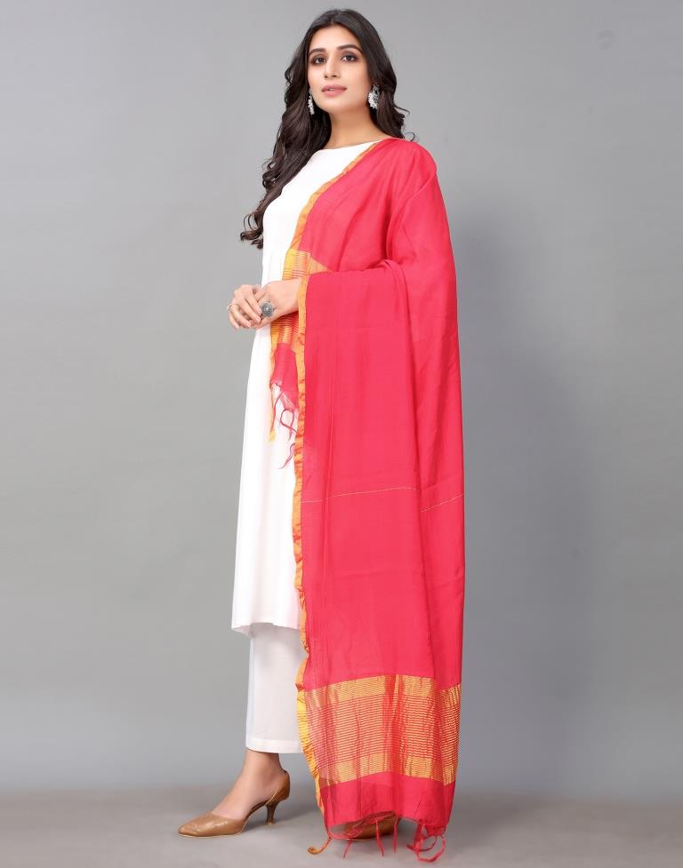 Pink Cotton Dupatta | Leemboodi