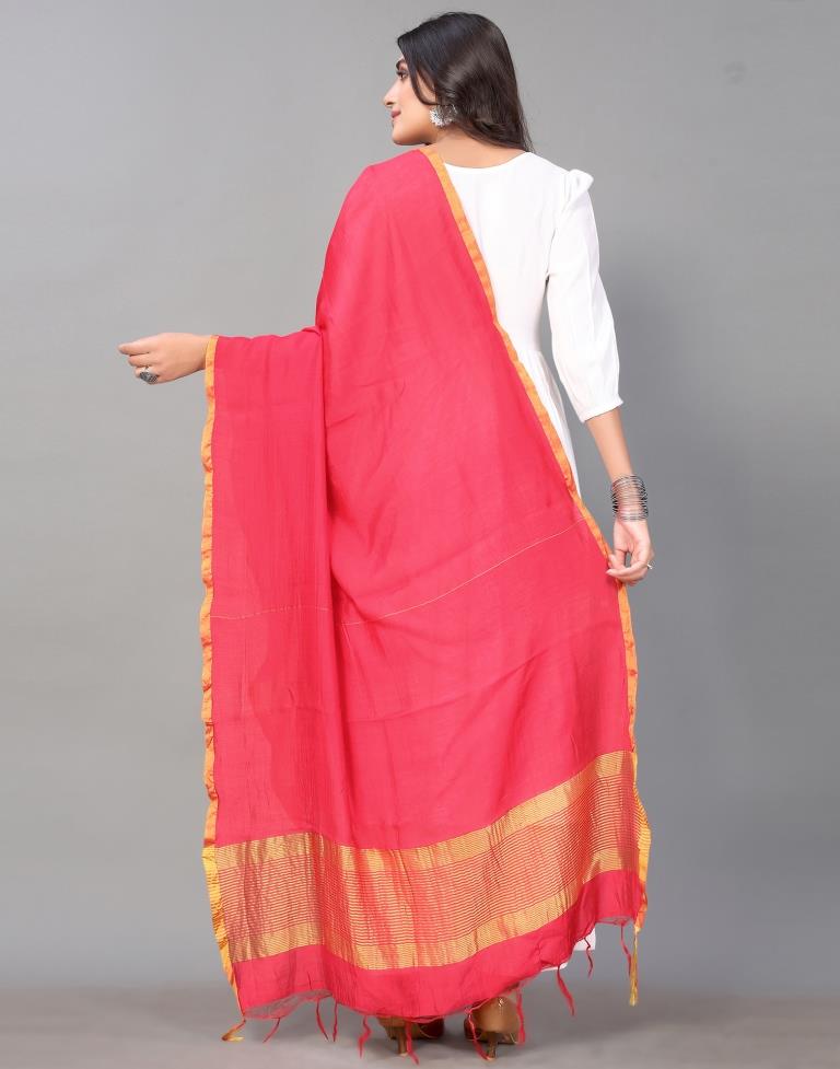 Pink Cotton Dupatta | Leemboodi