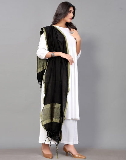 Black Cotton Dupatta | Leemboodi