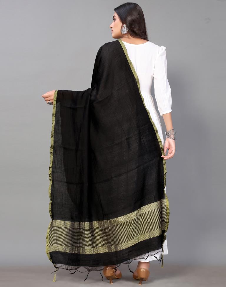 Black Cotton Dupatta | Leemboodi