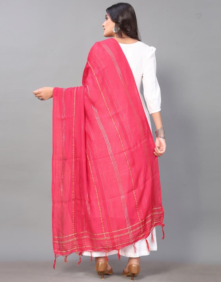 Pink Cotton Dupatta | Leemboodi