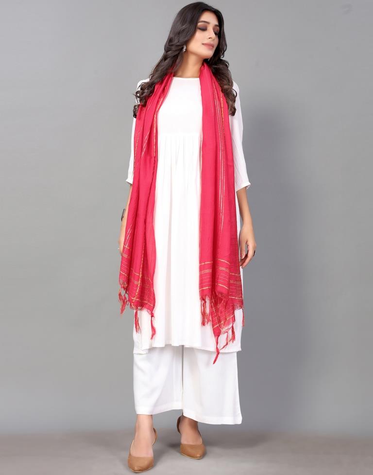 Pink Cotton Dupatta | Leemboodi