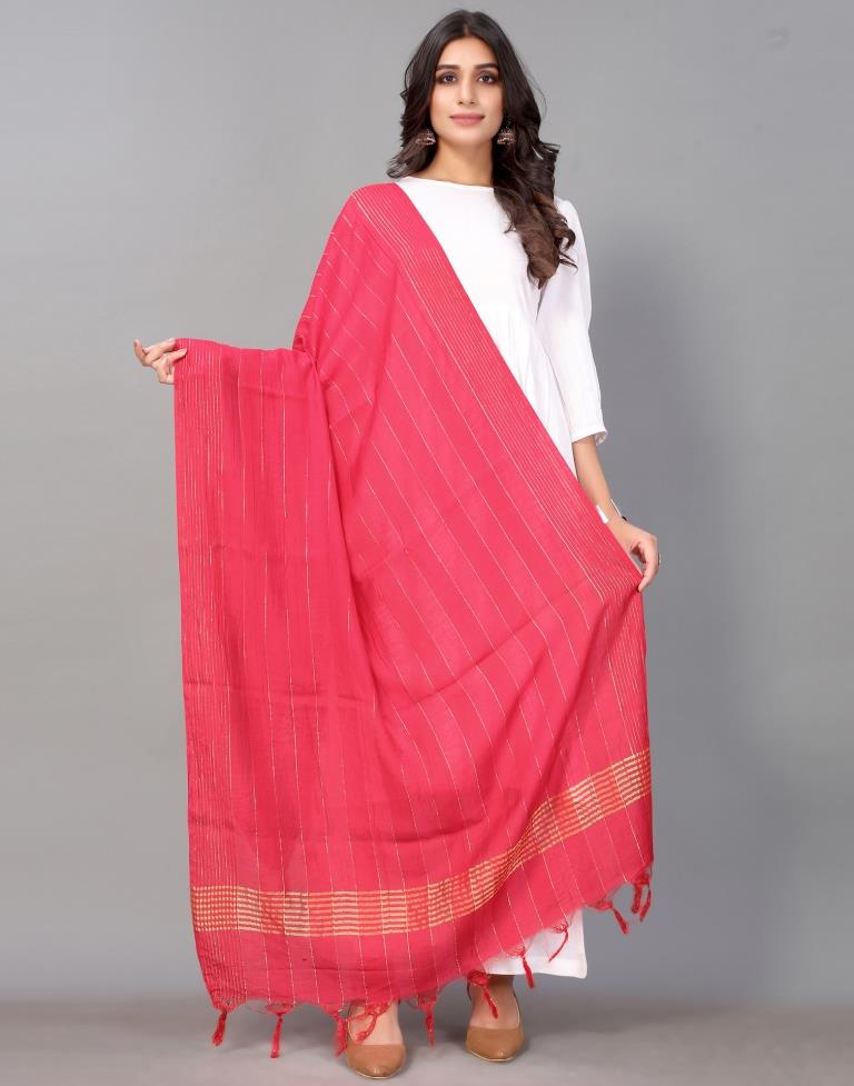 Pink Cotton Dupatta | Leemboodi