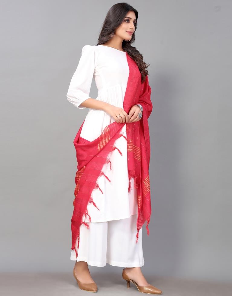 Pink Cotton Dupatta | Leemboodi