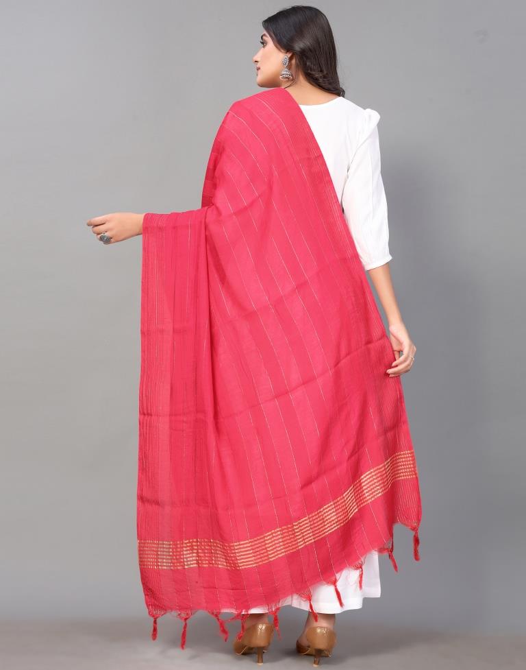 Pink Cotton Dupatta | Leemboodi