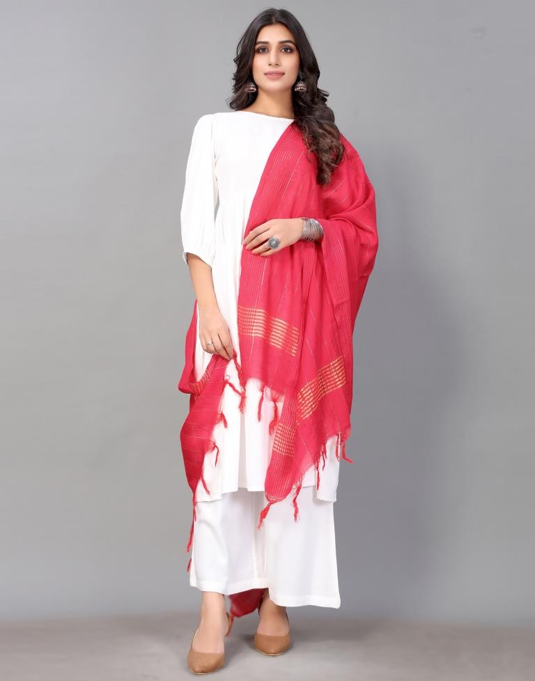 Pink Cotton Dupatta | Leemboodi