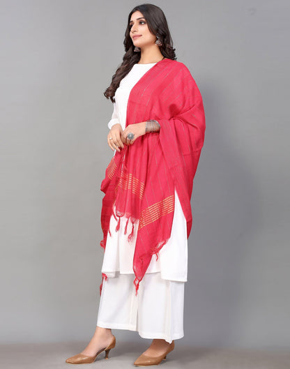 Pink Cotton Dupatta | Leemboodi