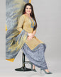 Light Yellow Printed Unstitched Salwar Suit | Sudathi