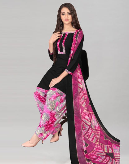 Black Dyed Unstitched Salwar Suit | Sudathi