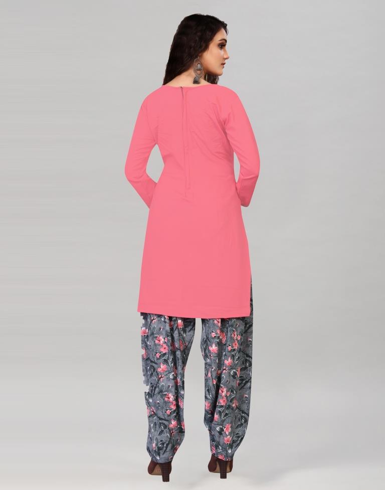 Punch Pink Dyed Unstitched Salwar Suit | Sudathi