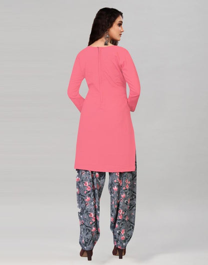 Punch Pink Dyed Unstitched Salwar Suit | Sudathi