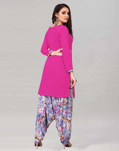 Hot Pink Dyed Unstitched Salwar Suit | Sudathi
