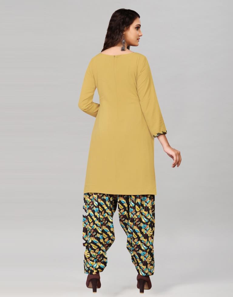 Dark Beige Dyed Unstitched Salwar Suit | Sudathi
