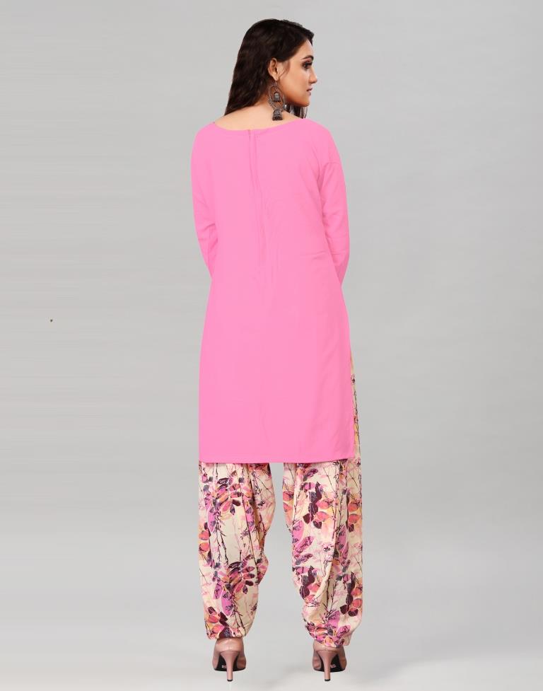 Pink Dyed Unstitched Salwar Suit | Sudathi
