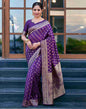 Purple Banarasi Silk Saree