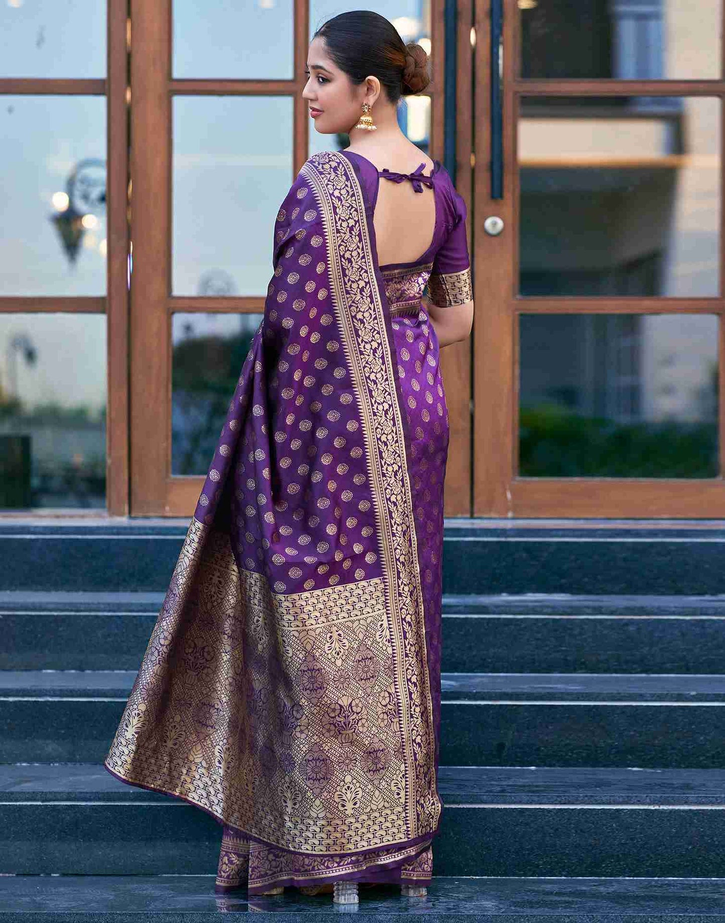 Purple Banarasi Silk Saree