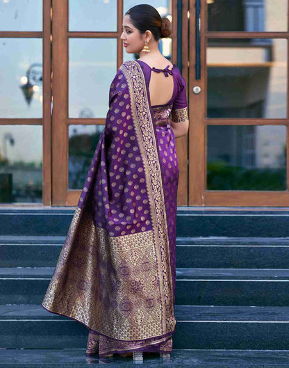 Purple Banarasi Silk Saree