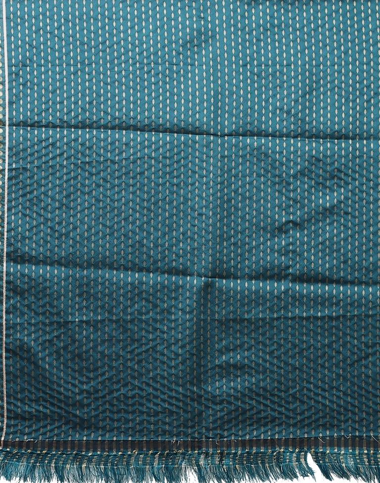 Dark Teal Jacquard Dupatta | Leemboodi