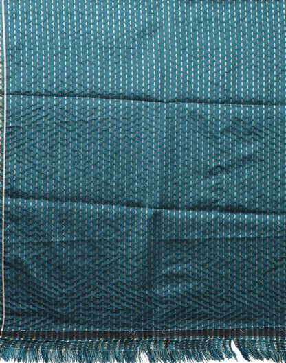 Dark Teal Jacquard Dupatta | Leemboodi