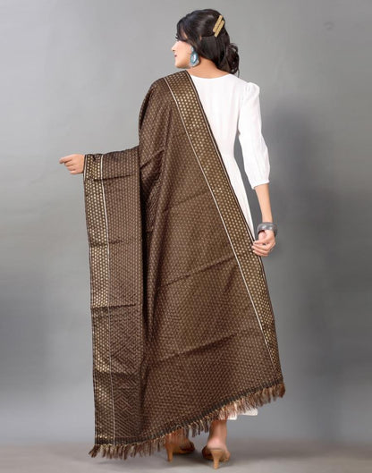 Brown Jacquard Dupatta | Leemboodi