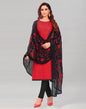 Red Cotton Handwork Unstitched Salwar Suit | Sudathi