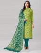 Parrot Green Silk Embroidered Unstitched Salwar Suit | Sudathi