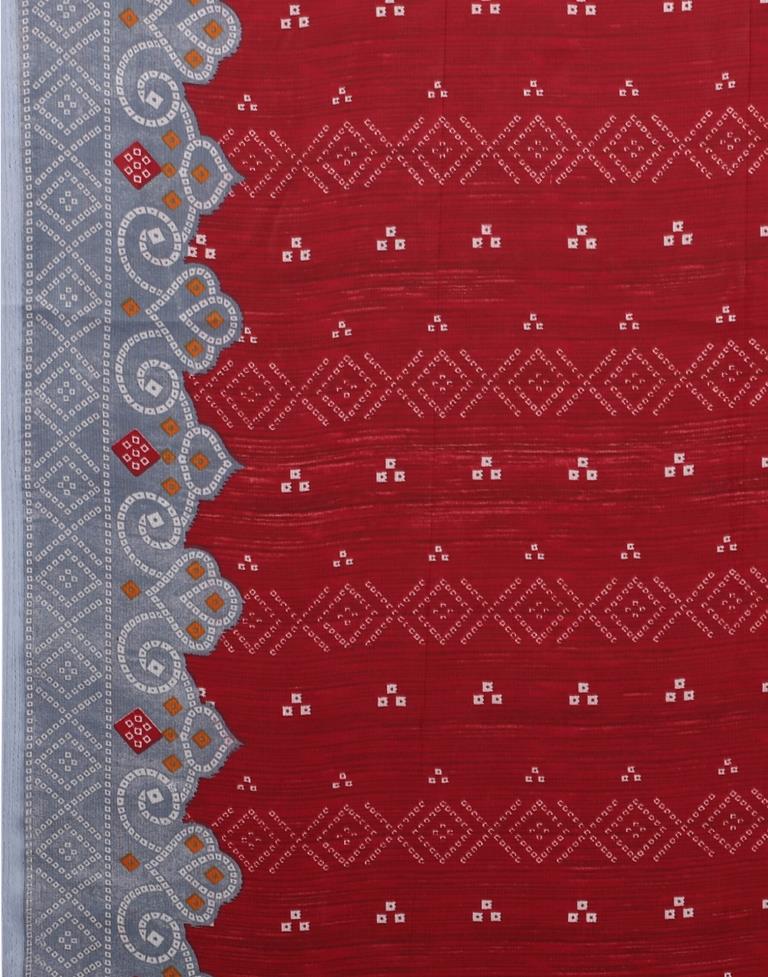 Grey Bandhani Printed Unstitched Salwar Suit | Sudathi