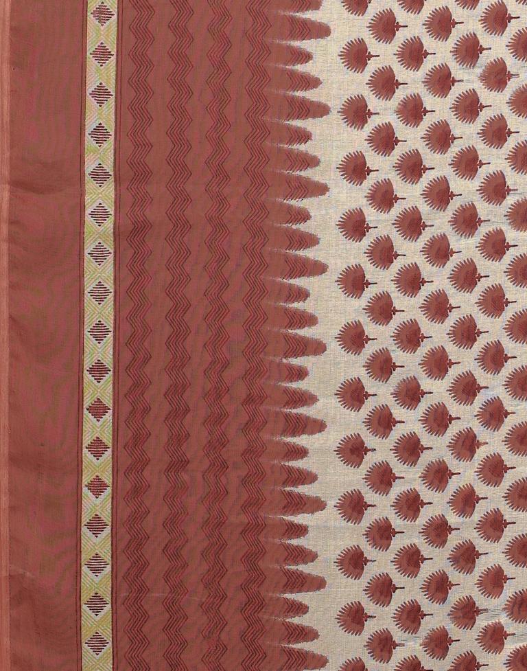 Light Brown Printed Unstitched Salwar Suit | Sudathi