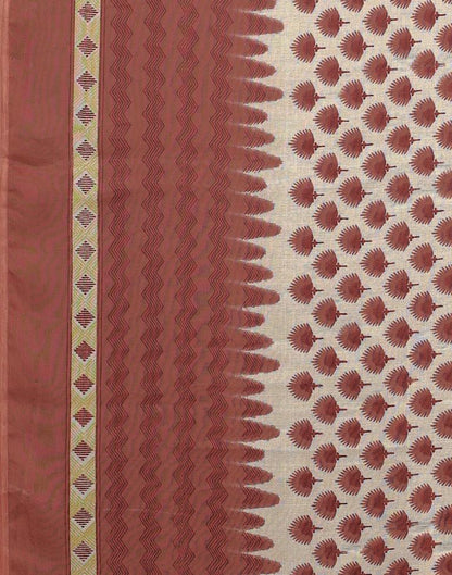Light Brown Printed Unstitched Salwar Suit | Sudathi