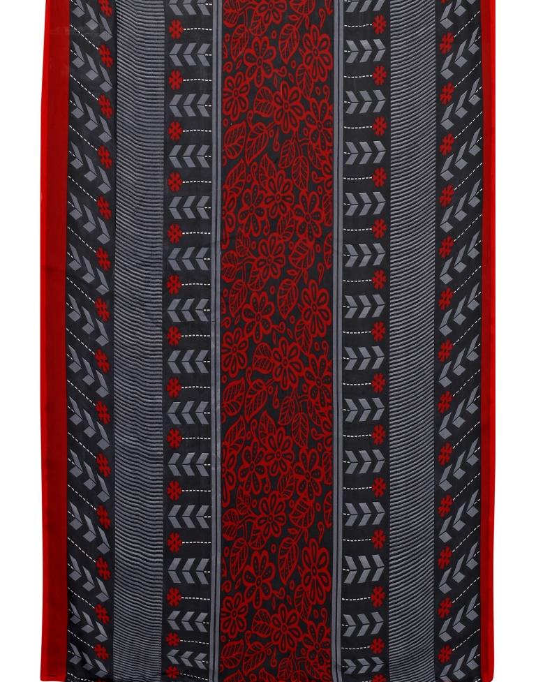 Steel Grey Printed Unstitched Salwar Suit | Sudathi