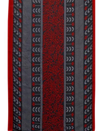 Steel Grey Printed Unstitched Salwar Suit | Sudathi