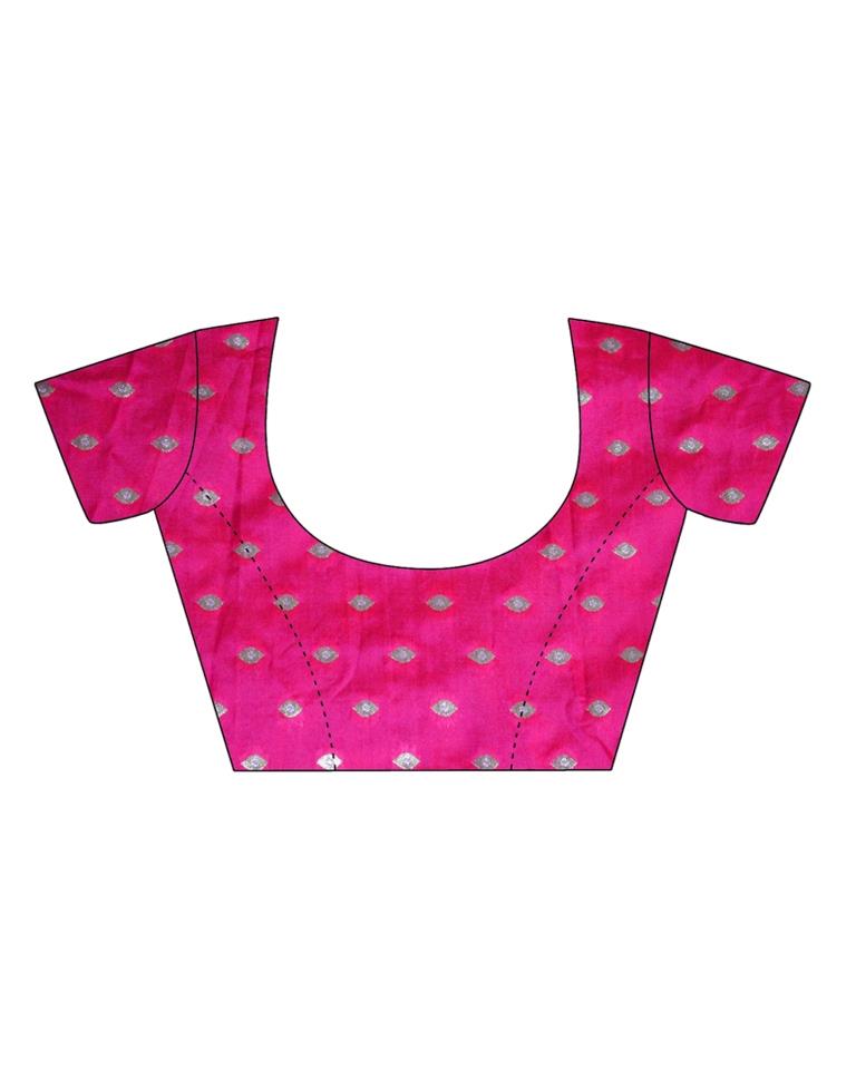 Pink Coloured Poly Silk Banarasi Jacquard Saree | Leemboodi