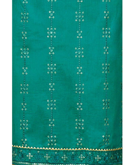 Pine Green Cotton Embroidered Unstitched Salwar Suit | Sudathi