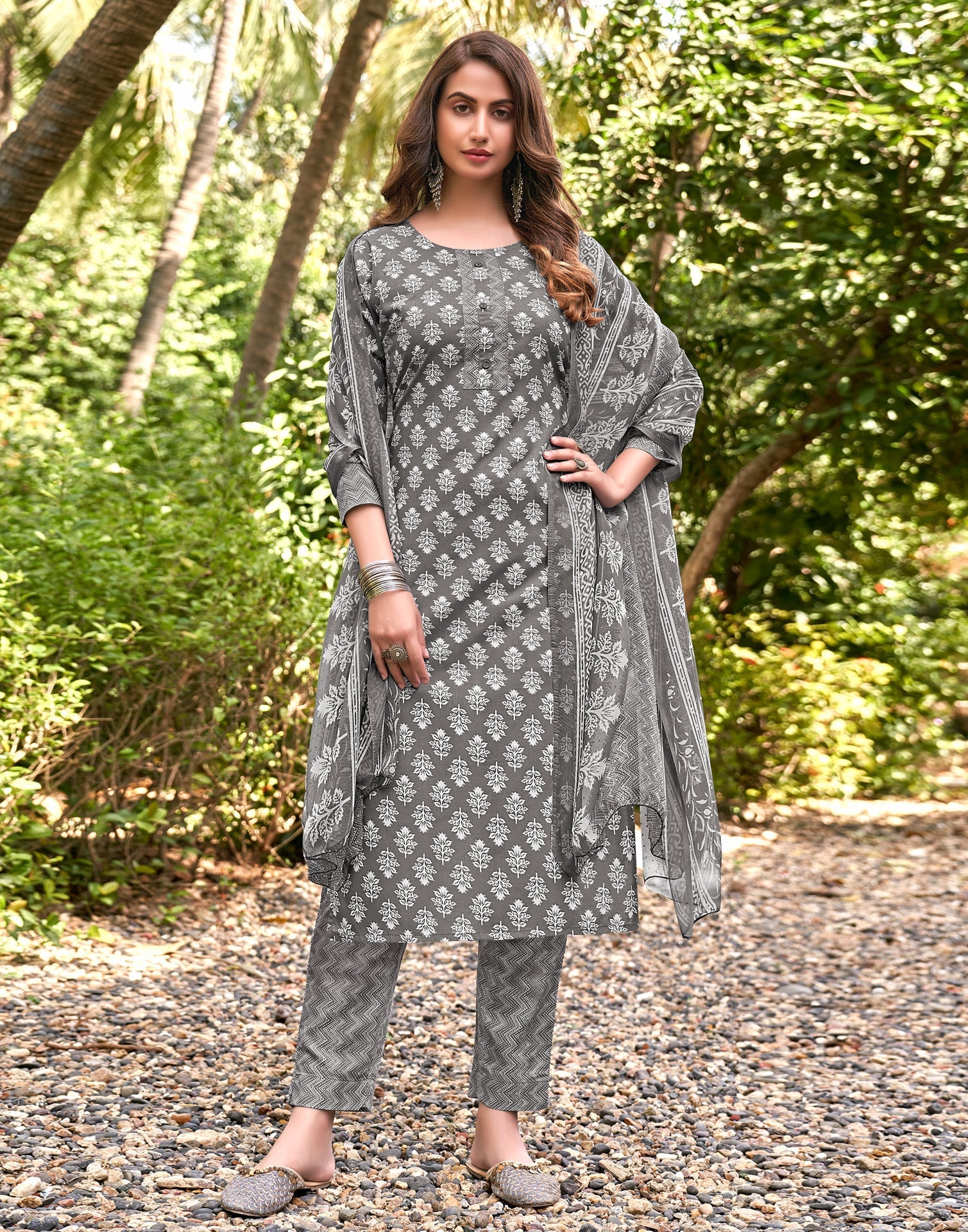 Printed Cotton Unstitched Salwar Suit Material | Sudathi