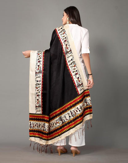 Black Printed Dupatta | Leemboodi