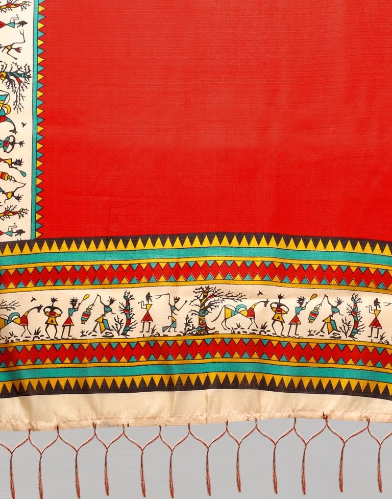 Red Printed Dupatta | Leemboodi