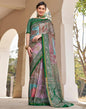 Ready to Wear Green Silk Printed Saree