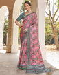 Ready to Wear Pink Silk Printed Saree