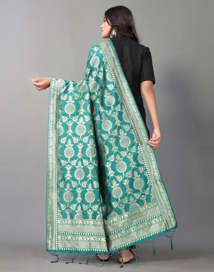 Rama Green Jacquard Dupatta | Leemboodi
