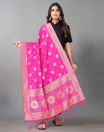 Pink Jacquard Dupatta | Leemboodi