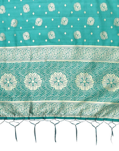 Rama Green Jacquard Dupatta | Leemboodi