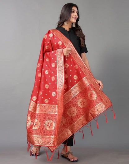 Red Jacquard Dupatta | Leemboodi