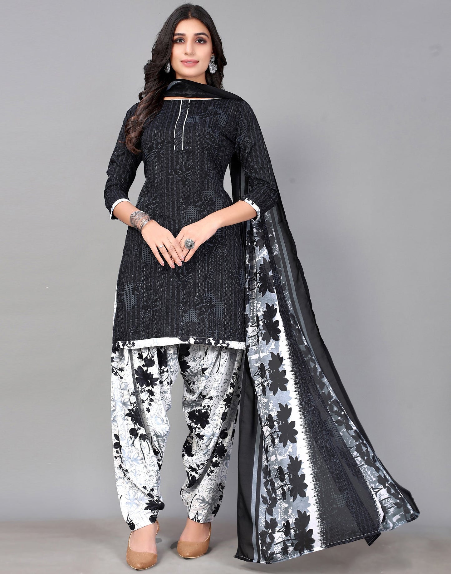 Printed Unstitched Salwar Suit Material | Sudathi