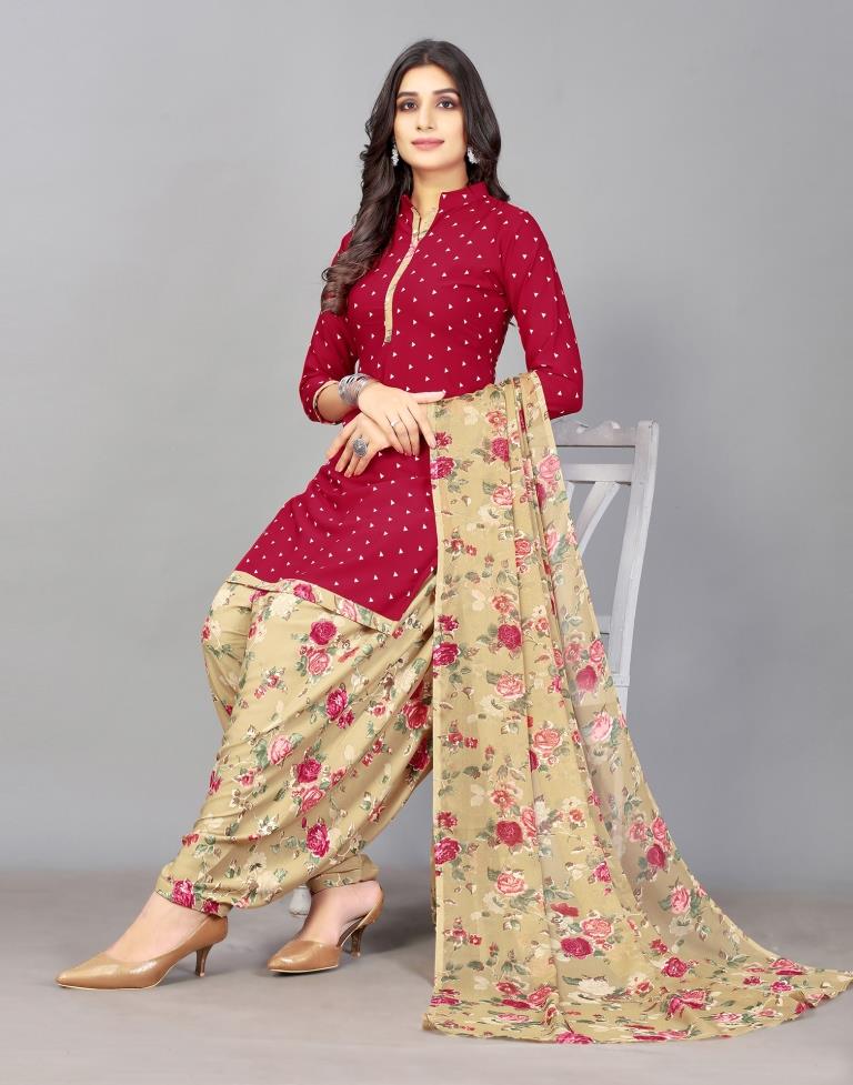 Printed Unstitched Salwar Suit Material | Sudathi