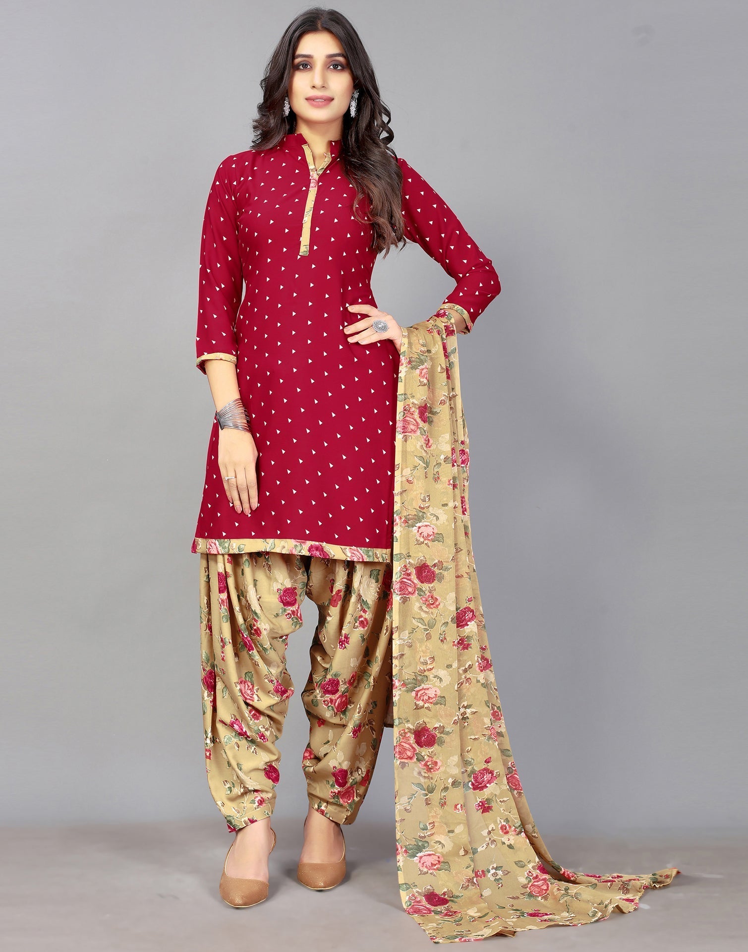 Printed Unstitched Salwar Suit Material | Sudathi