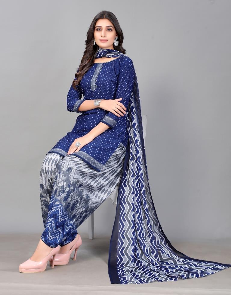 Printed Unstitched Salwar Suit Material | Sudathi