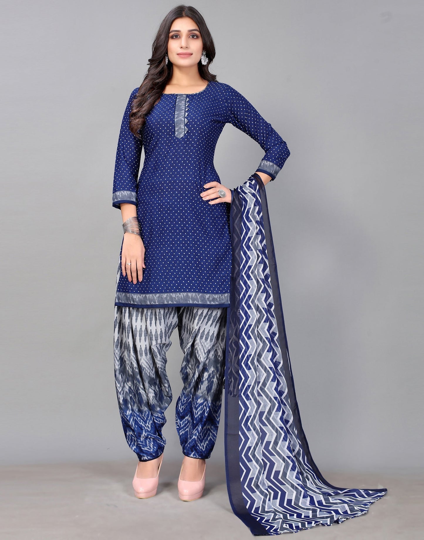 Printed Unstitched Salwar Suit Material | Sudathi