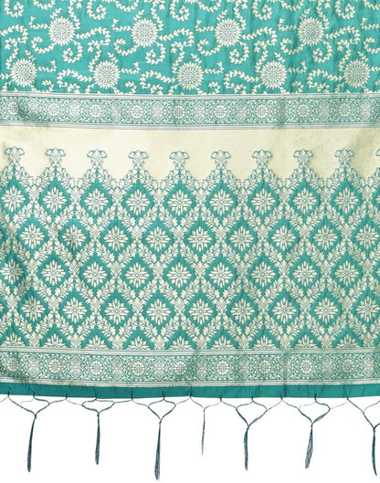 Rama Green Jacquard Dupatta | Leemboodi