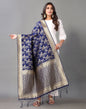 Navy Blue Jacquard Dupatta | Leemboodi