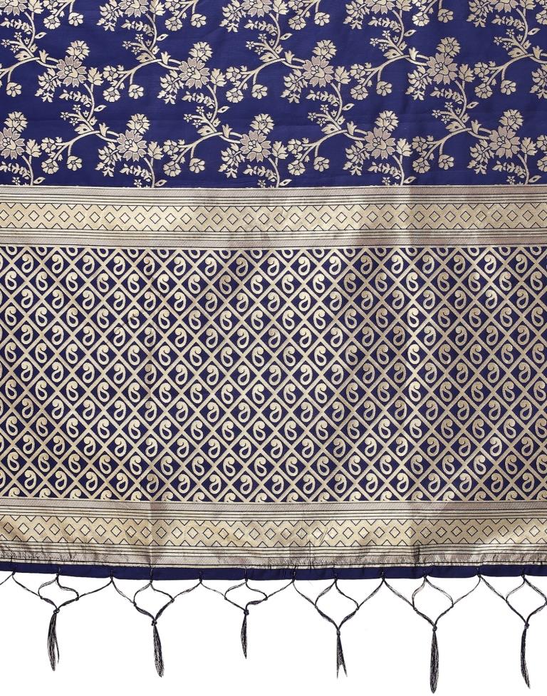 Navy Blue Jacquard Dupatta | Leemboodi